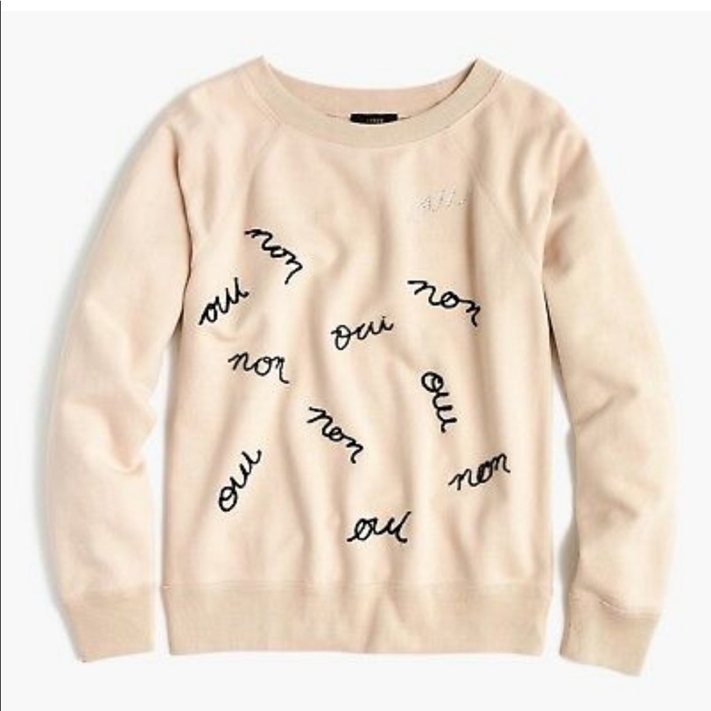 J. Crew Oui Non Embellished Sweatshirt